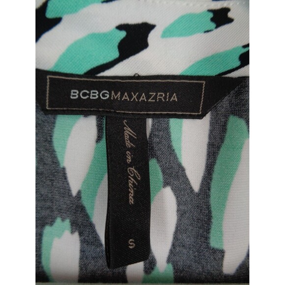BCBG MaxAzria Black Green Adele Wrap Dress Size Small - Picture 10 of 12